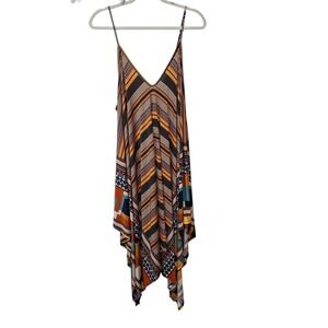 La Ropas Womens 3XL Pullover‎ Swing Dress Spaghetti Steap Handkerchief Hem Knit
